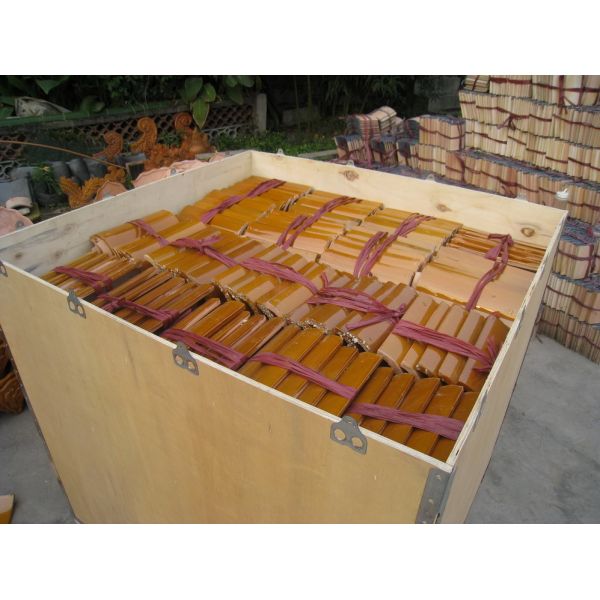 Chinatown Building Material Arch Roof Design Gold Glazed Chinese Orient Roof Tiles