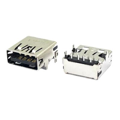 Conectores de soquete PA9T RVS 9 pinos USB 3.1 fêmea tipo C DIP 90 graus