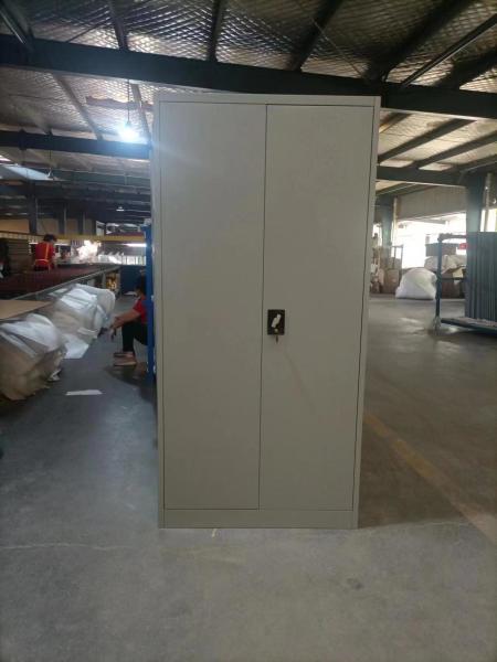 Bedroom Clothes Metal Wardrobe Cabinet Two Doors Steel Wardrobe Locker Knocked Down