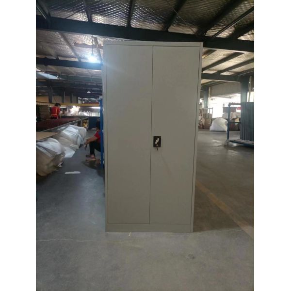 Bedroom Clothes Metal Wardrobe Cabinet Two Doors Steel Wardrobe Locker Knocked Down