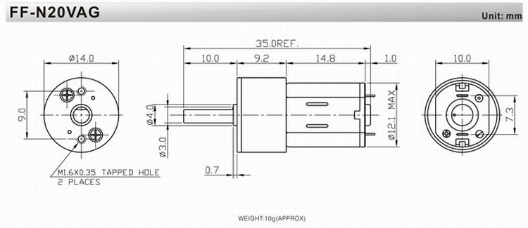 шестерня точности андХигх мотора шестерни ДК мотора коробки передач металла 5В/6В/12В 14мм малошумная