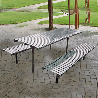 Outdoor Furniture Metal Table Bench Seat Dining Table Chair Set