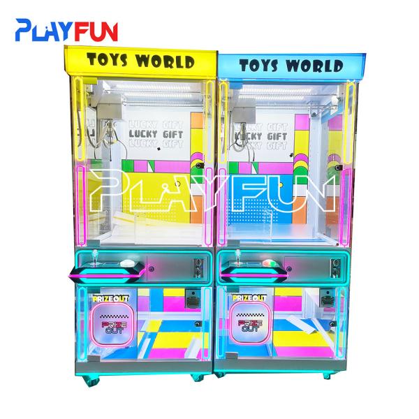 Toys World Win Plush Toys Machines USA Market Business Dopamine Transparent Color  the Claw Crane Machine for Sales