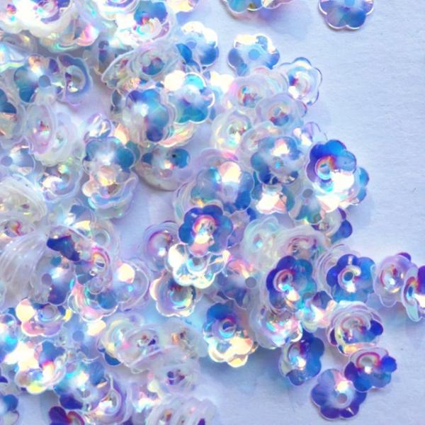Flower Style Aurora Color Plum Sequins Loose 8mm Transparent 12mm PET Accessories for Sewing Shoes 365 Colors Included