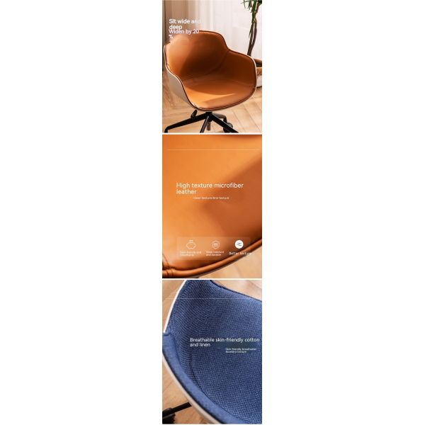Office Visitor Chair with Adjustable Height Vertical Lift and Technical Leather Material