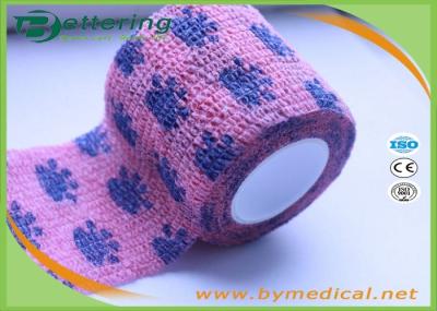Non Woven Self Adhesive Bandage Roll , Coflex Pink Cohesive Tape For Dog / Cat / Horse