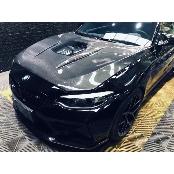Capó de fibra de carbono estilo IMP para BMW M2 Serie 2 F22 F87 Cobertura del motor de fibra de carbono