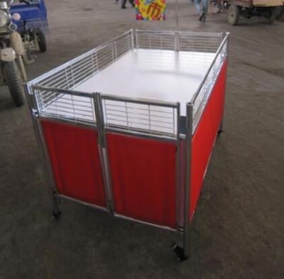 Movable Supermarket Accessories Promotion Table Stand With Wheels For Retail Store
