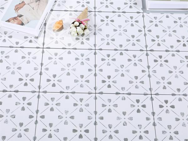 Superbe beige et bleu 20x20cm brique de feu mur intérieur carreaux de fleurs pour le balcon et la chambre à coucher 4 styles