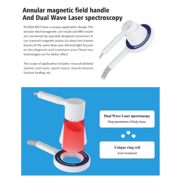 PMCT 682 Magnetic Therapy Machine Offering 4 Handles for Magneto Therapy and Laser Therapy to Aid Body Pain Relief and Physiotherapy Procedures