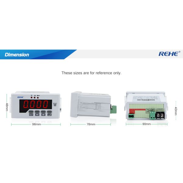 48*96mm Digital LED display single phase att meter ith 9999