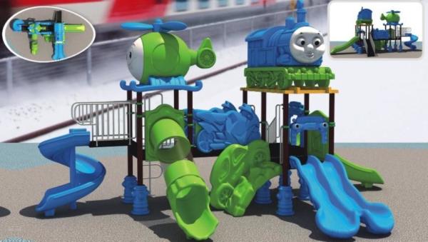 new design animal theme outdoor playground kids plastic slide for park