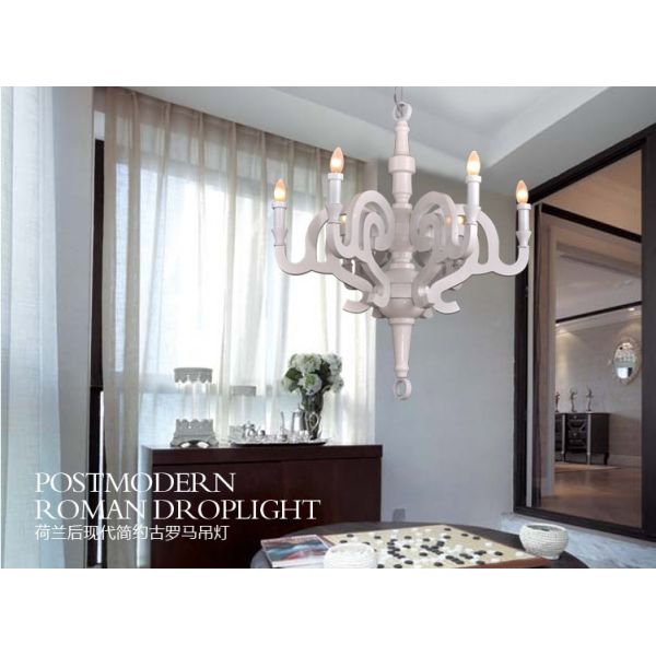 White Chandelier Postmodern indoor lighting candle chandelier Paper Chandelier L Patchwork（WH-MI-109)
