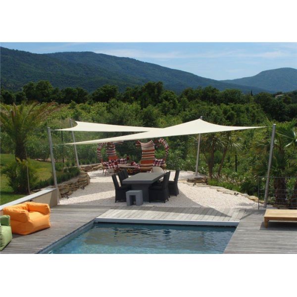 UV Block HDPE Made Garden Shade Sail For Courtyards / Sand Beach / Swimming Pool