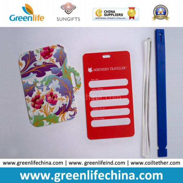 Promotional Plastic Luggage Tag W/Clear Pocket Back for Sport Business