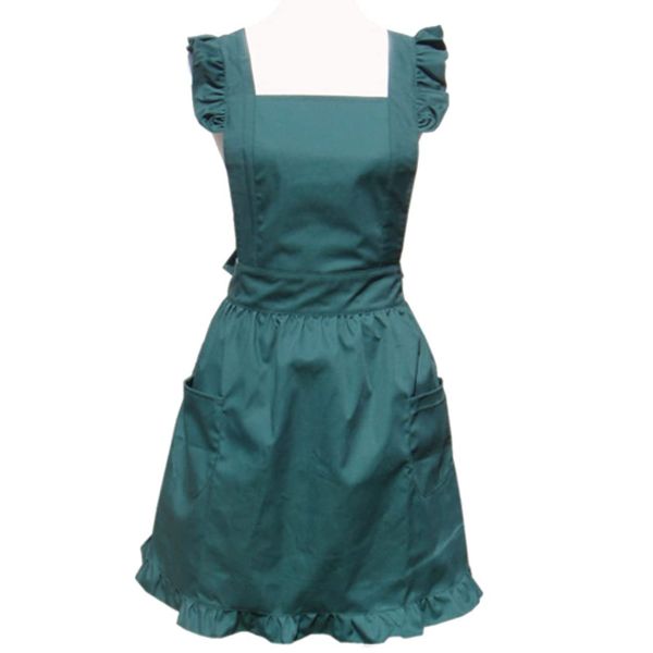 Cute Lovely Retro Kitchen Cooking Ruffles Apron for Women Girls Customized Color
