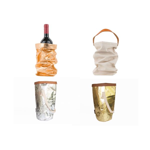 Washable Kraft Paper Wine Bottle Bags Eco Friendly With Custom Print Logo