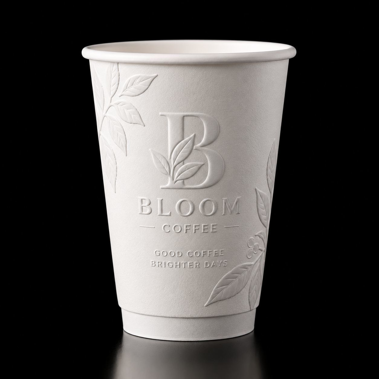 Disposable 16oz Custom Paper Cups Embossed Surface With Raised Logo For Coffee