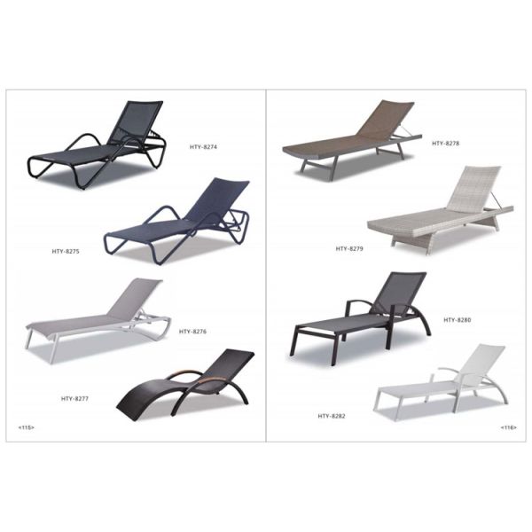 Swimming Pool Chaise Leisure Beach Daybed Aluminum Outdoor Furniture Sun Lounge Chair
