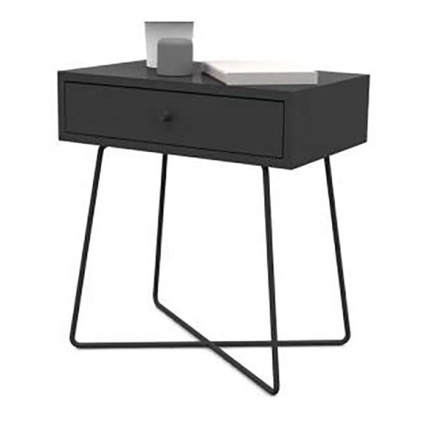 Metal Cross Geometric Timber Bedside Table Nightstands Modern Side Tables For Bedroom