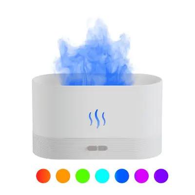 180ML Colorido Cambiavel USB Efeito de Chama Umidificador de Óleo Essencial Simulação de Fogo Smart Mute Aroma Diffuser Com Luz RGB
