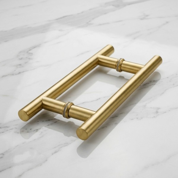 Easy Installation Stainless Steel Double Side Shower Handle H Type Glass Door Pull Handle