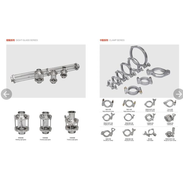 Три сцепки из нержавеющей стали и трубные фитинги 3А сертифицированные Ss 304