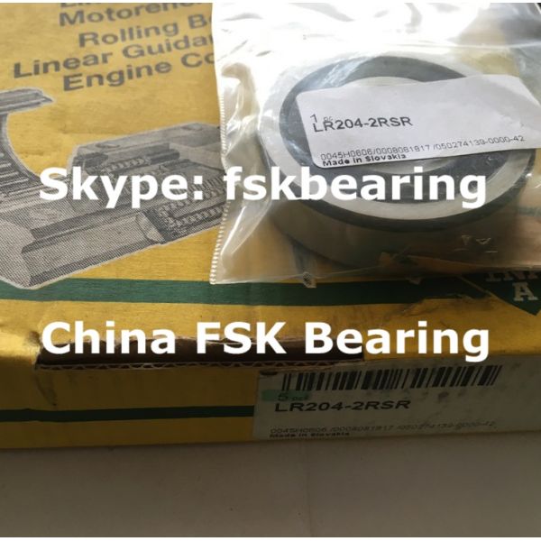 Double Sealed Track Rollers High Precision ball bearing Angular Contact LR204-2RSR