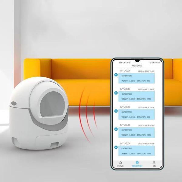 Litière automatique pour animaux de compagnie ROHS 670 mm, multiples capteurs, nettoyage automatique intelligent pour chats