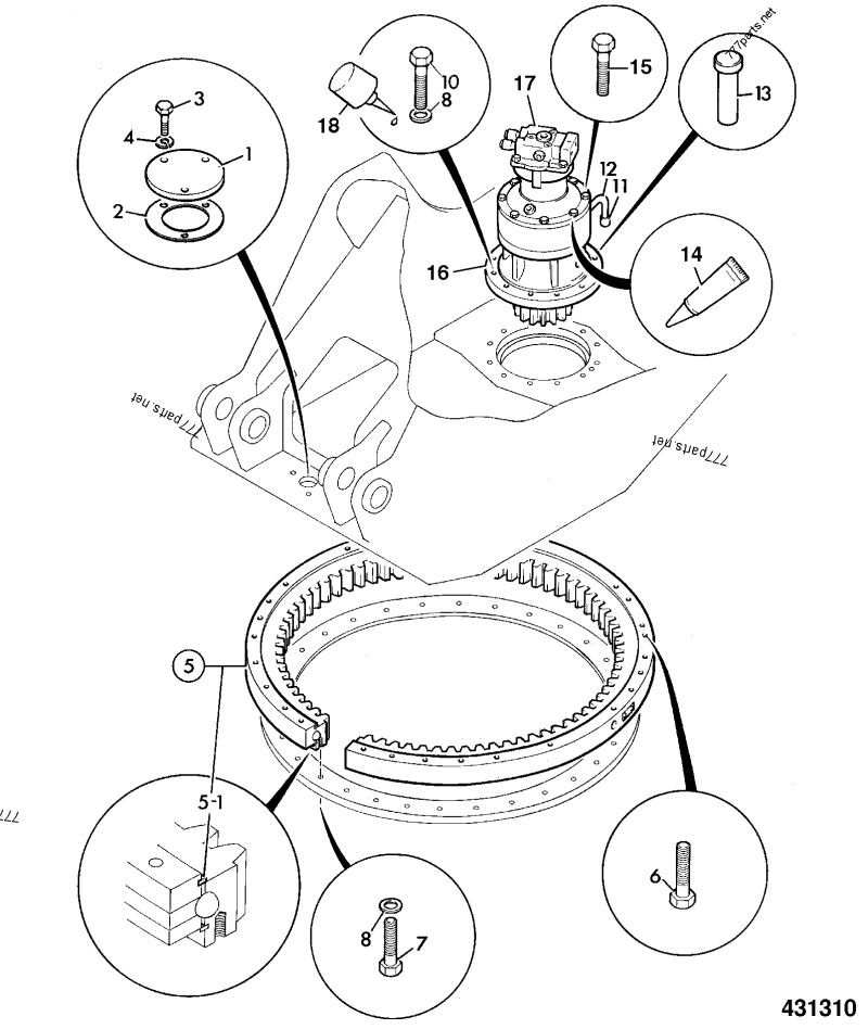 Экскаватора сверкнать редуктор качания машинного оборудования, шестерня уменьшения ДЖКБ220 качания экскаватора ДЖРК0007