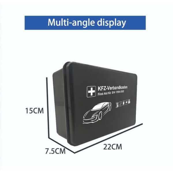 Caja de rescate y primeros auxilios de seguridad automotriz DIN13164-2022 Conforme Conjunto de primeros auxilios para automóviles con caja estándar