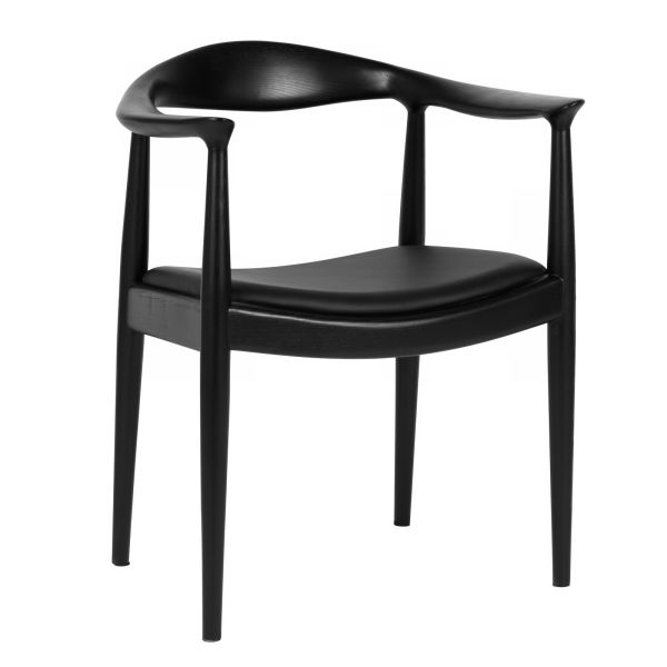 Ash Hans Wegner Kennedy Arm Chair noir moderne