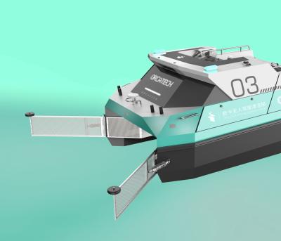 High Speed Water Surface Cleaning Robot USV Lake Weed Cutter Boat 1.5m/S TITAN