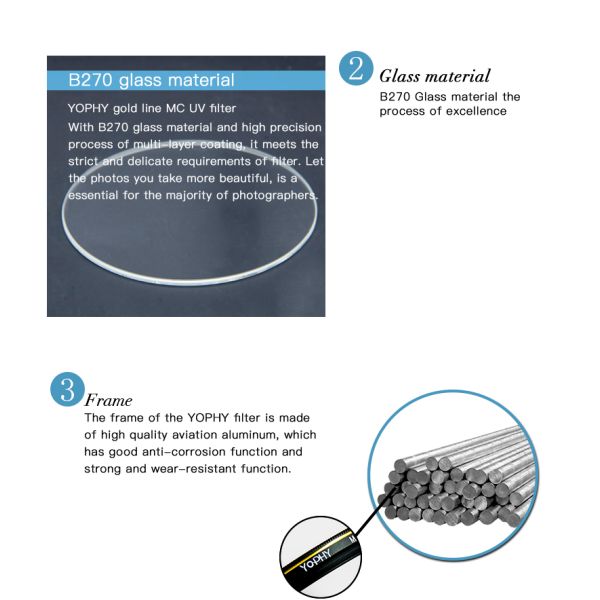 72mm Camera Lens UV Filter With Outer Frame Gold Linear Plating For Digital Camera Lens