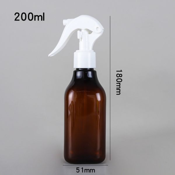 White Amber Pet Plastic Trigger Spray Bottle 200ml 7 Oz 6 Oz Mini For Salon House Clean
