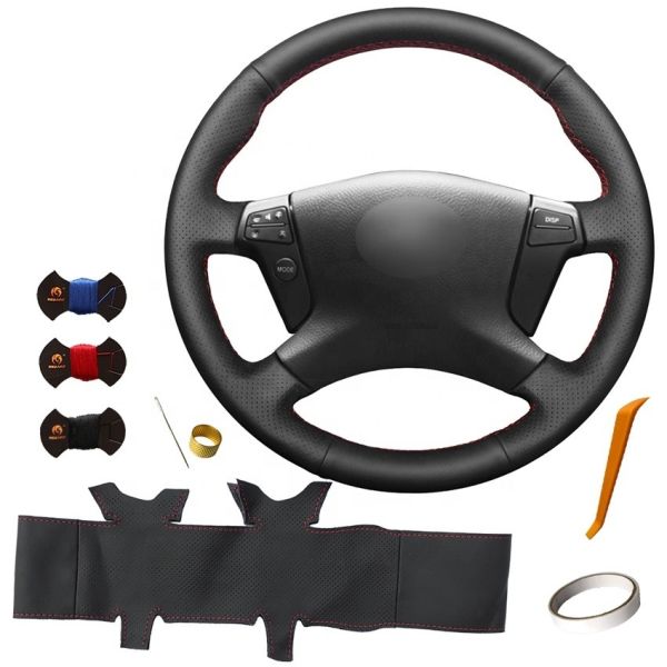 Wholesale Mewant Leather Car Steering Wheel Cover  for Toyota Avensis 2003 2004 2005 2006 2007