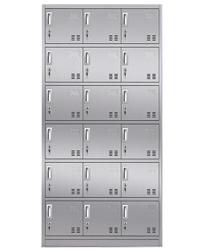 Student Closet 18 Door Locker , Stainless Steel Indoor Outdoor Medicine Display Cabinet