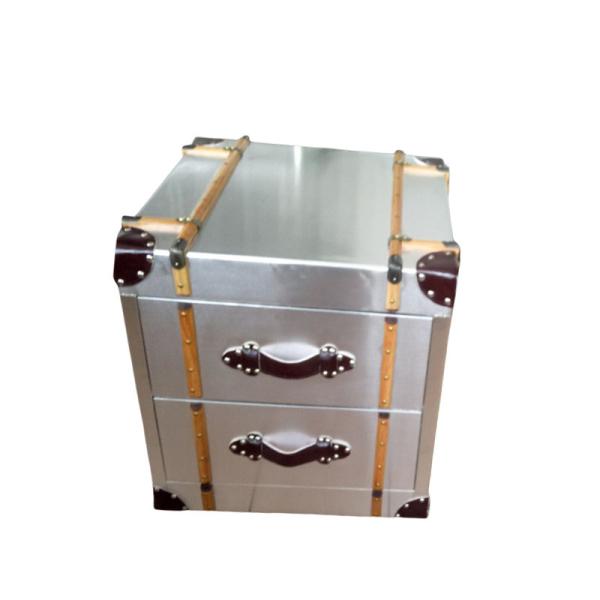 aviator trunk coffee end table metal Aluminium corner cabinet for sofa home decoration cabinet with storage