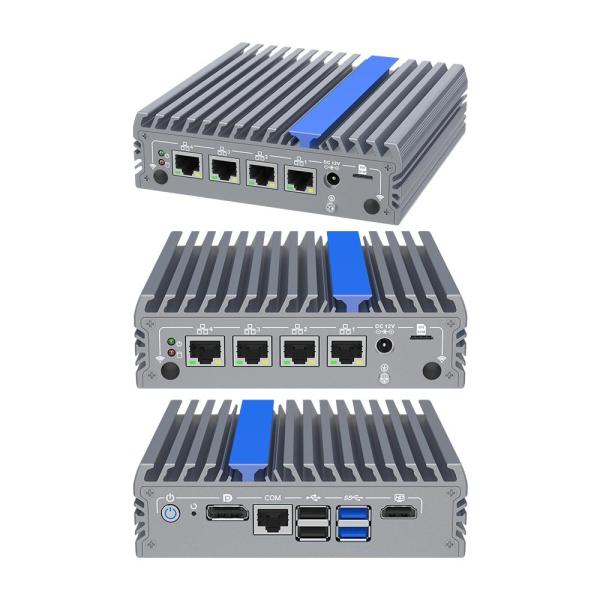 DC 12V N100 Firewall Mini PC 2.5G 4 LAN DDR5 Soft Router Pfsense