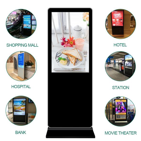 VETO 43 49 55 Inch 4K Indoor Floor Standing Kiosk Digital Signage And Advertising Display For Shopping Mall Retail Store