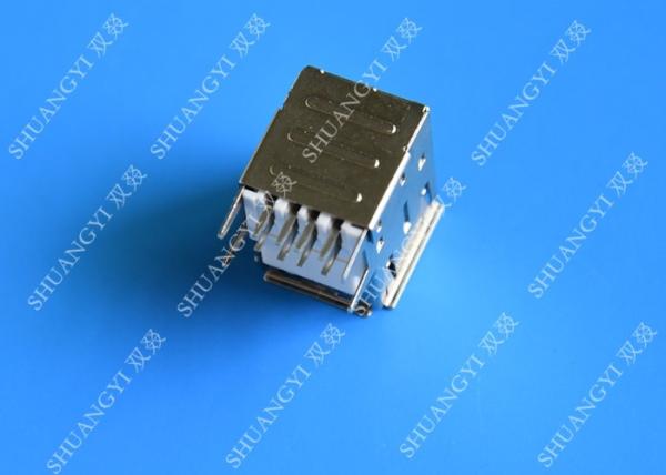 Type A Female USB Charging Connector , Lightweight 8 Pin Dual USB 2.0 Connector