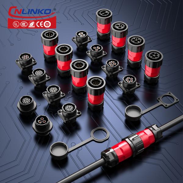 Cnlinko Electrical Connectors 220v Waterproof Male Cable 5 Pin DC Connector Power Plug Socket Power Adapter Cable