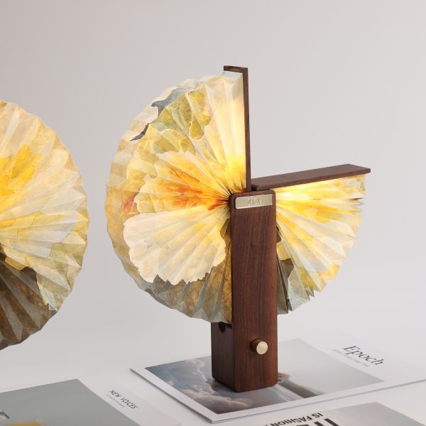 Walnut Magnetic Foldable Paper Night Lamp Light Butterfly For Museum Store ODM