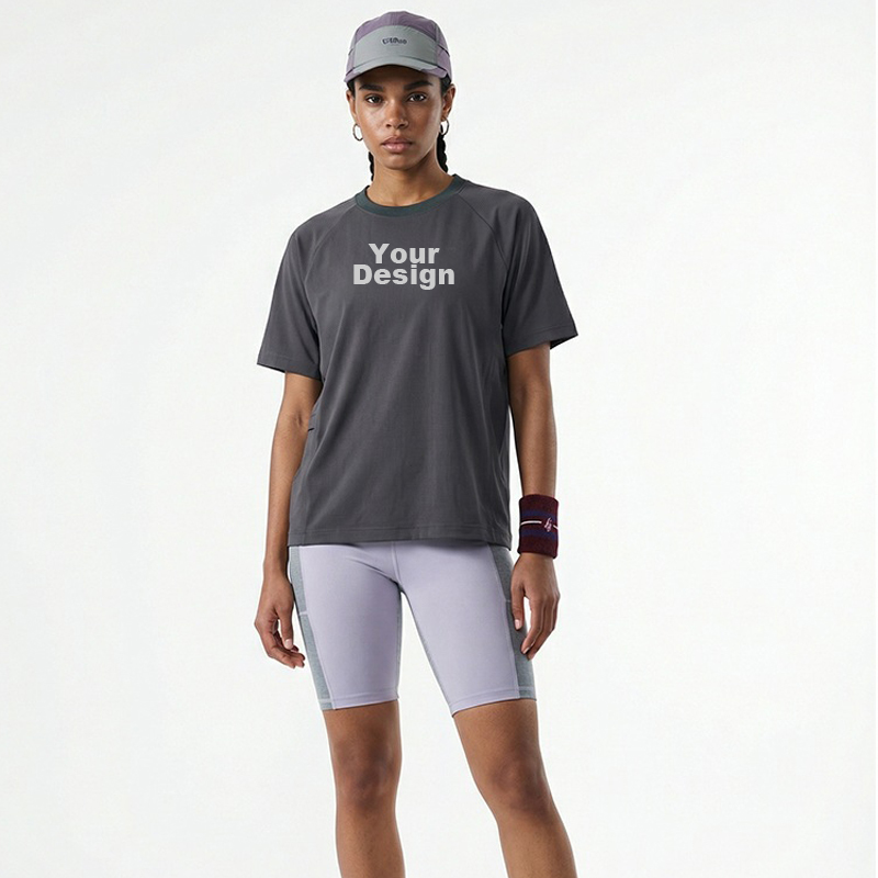Custom OEM ODM Grid Quick‑Dry Sports T‑Shirt, Breathable Lightweight Short Sleeve Top for Outdoor Running
