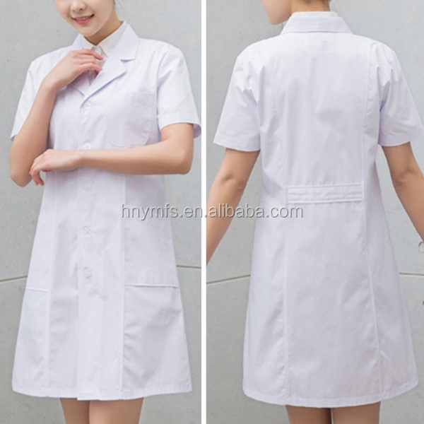 Vestido de nutrição branco unisex respirável do revestimento do laboratório médico do hospital