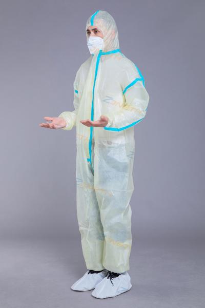 Antibacterial 37GSM PP PE Breathable Disposable Coveralls