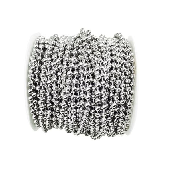 Chaîne de perles en acier inoxydable poli Collier Chaîne de billes bijoux Chaîne de billes en métal