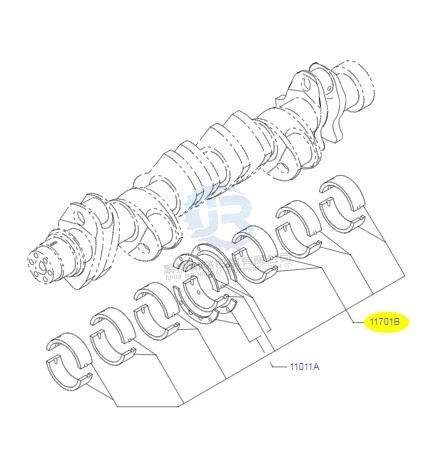 P11C Excavator Engine Parts VHS117011851 Crankshaft Bearing For SK460-8 SK480-8