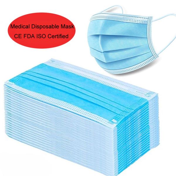Capillary Structure 3 Ply Surgical Face Mask , Non Flammable Disposable Medical Mask