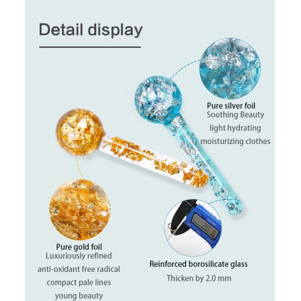Cooling Ice Globes 24K Gold Face Massager Roller for Daily Beauty Routines to Reduce Facial Swelling and Dark Circles